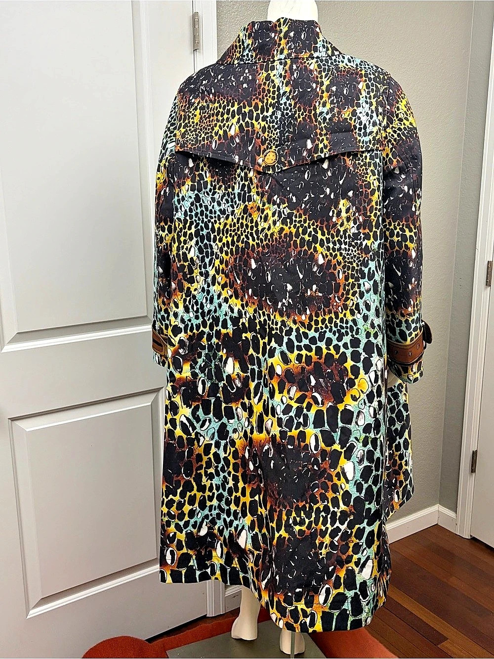 Persona by Marina Rinaldi Animal Print Trench Coat NWOT Size 22 - Picture 2 of 13